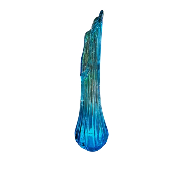 MCM Other - MCM Large LE Smith Peacock Blue Simplicty Ribbed Swung Vase.
